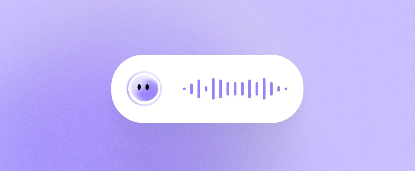 The Lyro orb in a rounded bar beside a voice waveform