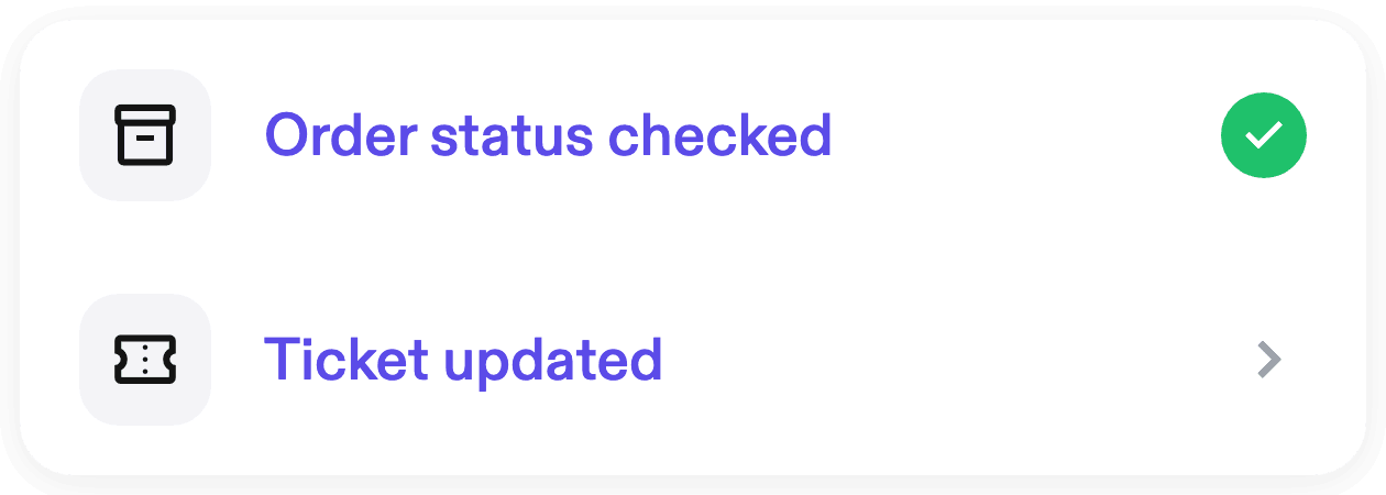 Lyro checking an order status across connected tools