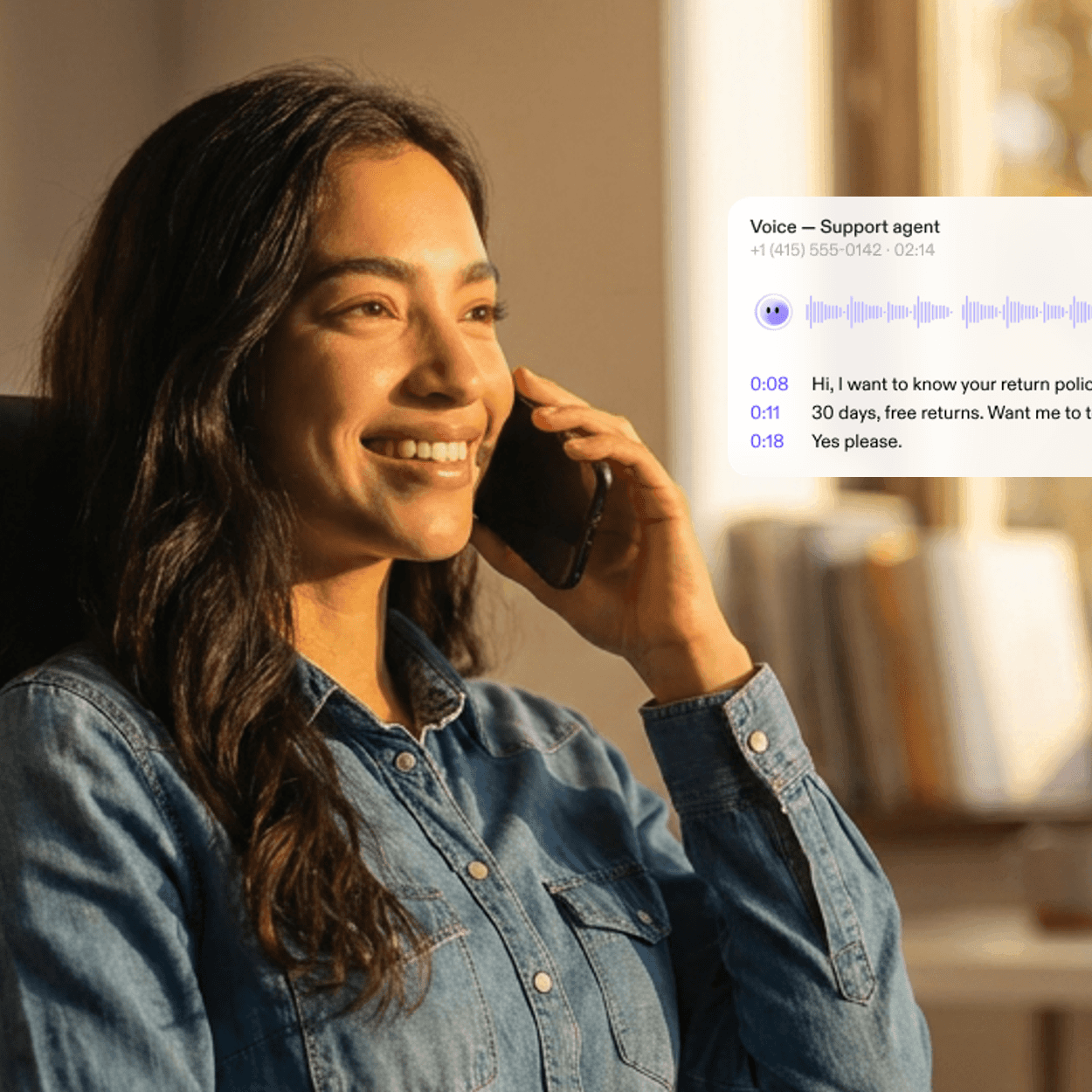 A Lyro voice agent answering a live call