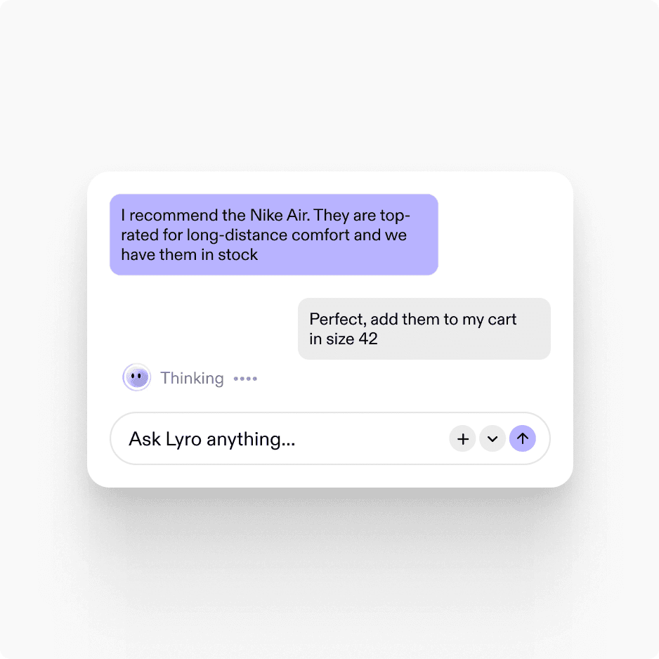 Lyro recommending a product in website chat