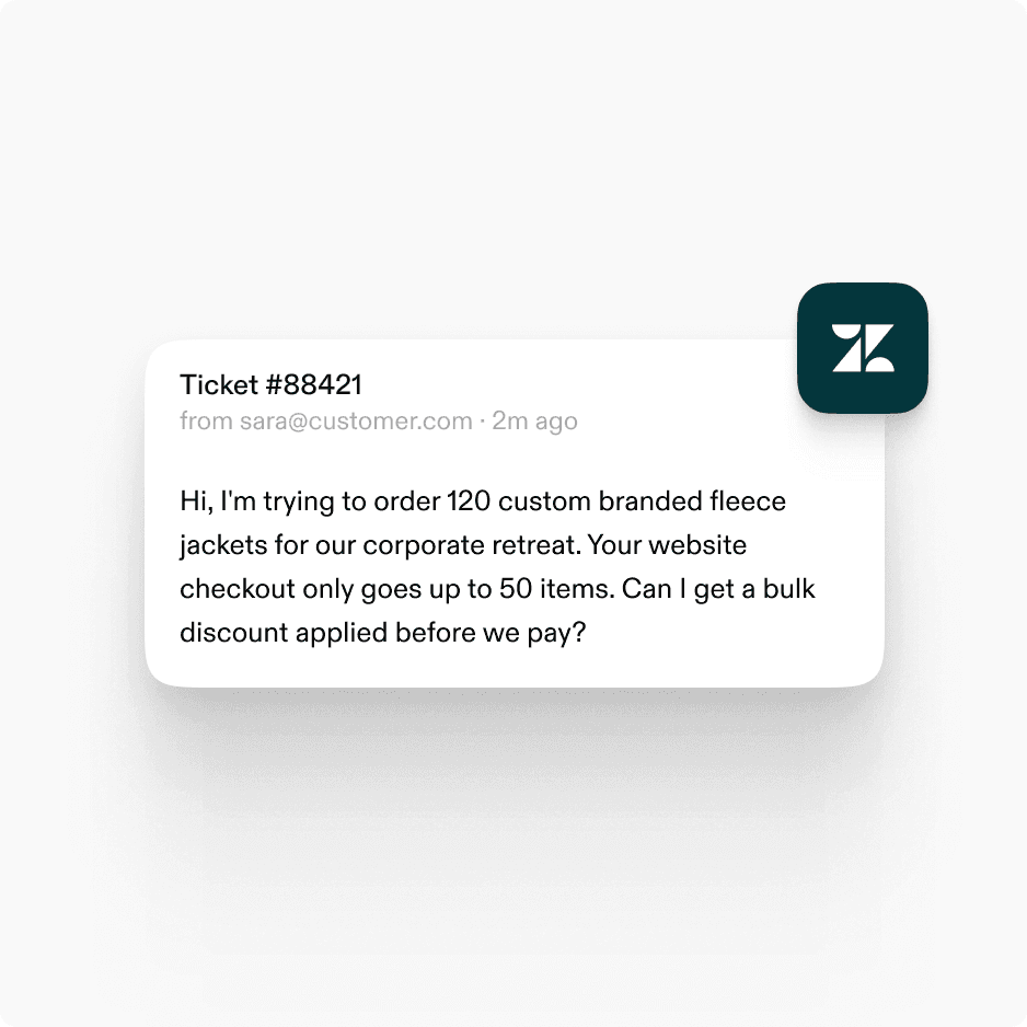 A support ticket handled in the help desk
