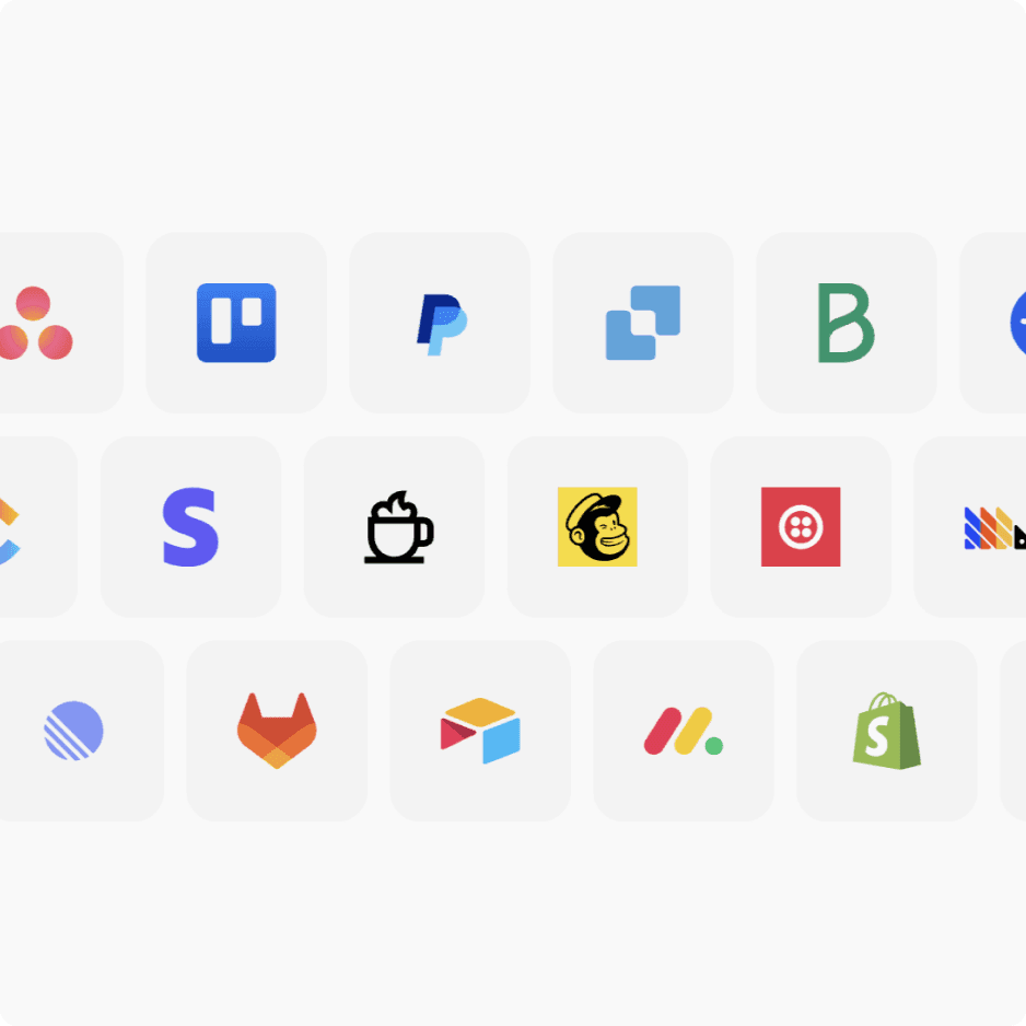 A grid of integration logos