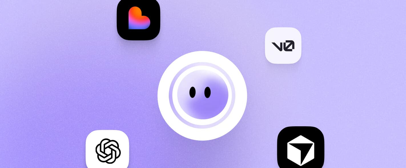 The Lyro orb ringed by the app icons of the AI builders it plugs into